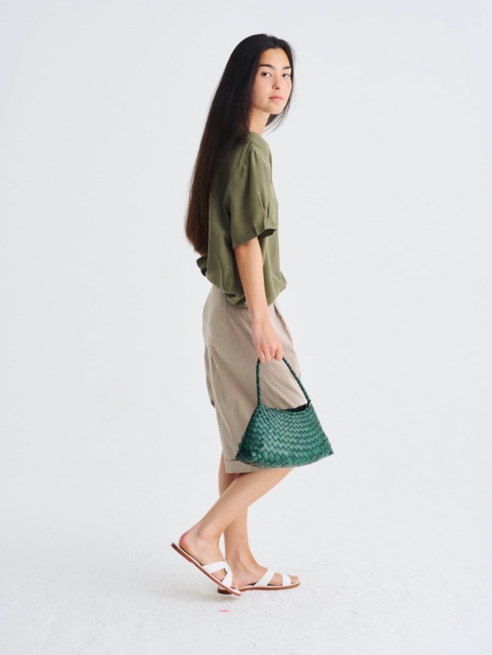 Dragon Diffusion The Rosanna Woven Bag Forest Green - Picture 2 of 14